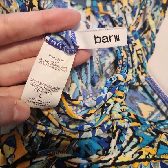 Bar III size L Geometric Tribal On The Monarchy Tankini Top Swimsuit - Picture 3 of 3